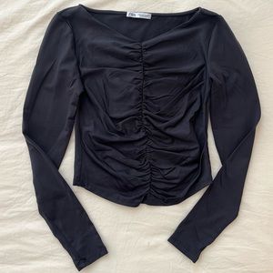 Zara Stretchy Top with Ruching in Middle